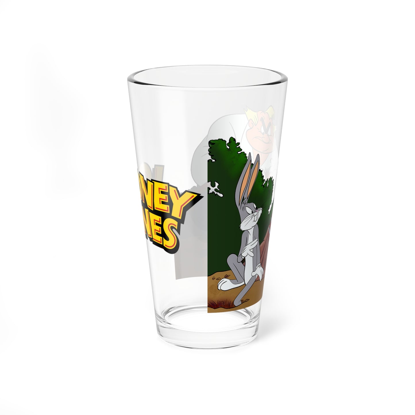 Bugs Bunny & Giovanni Jones Pint Glass, 16oz - Long-Haired Hare - Looney Tunes TV Cartoon - WB Bugs Foe