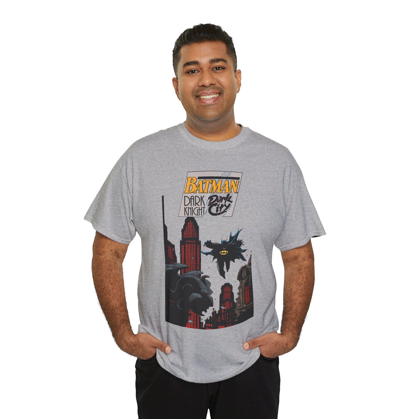 Batman: Dark Knight, Dark City T-Shirt - Mike Mignola Art - Gotham City, Bruce Wayne - 1990s Cover Art - DC Comics
