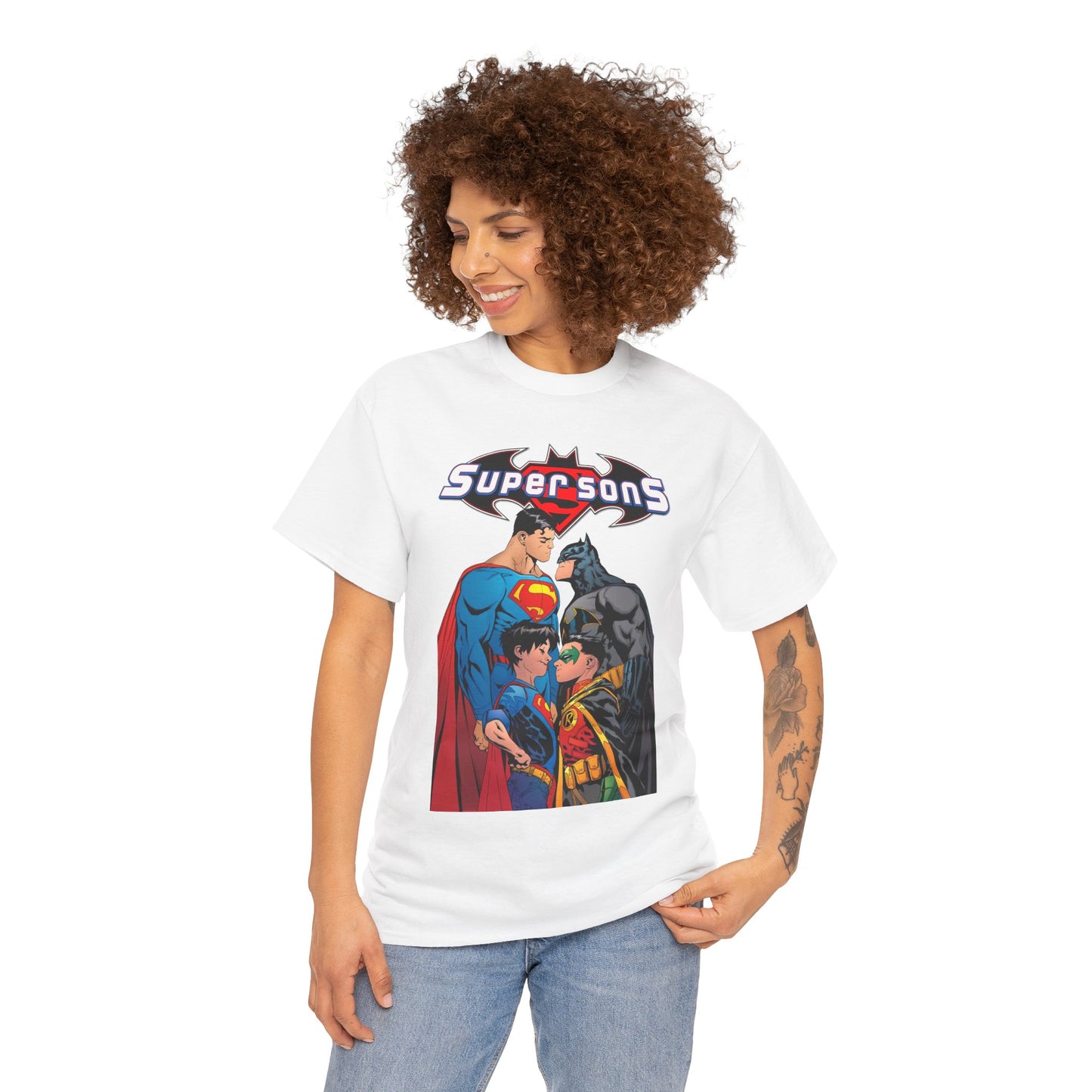 Super Sons T-Shirt - Jorge Jimenez Art - Superman, Batman, Jon Kent, Damian Wayne - DC Comics - Sons of Superman & Batman