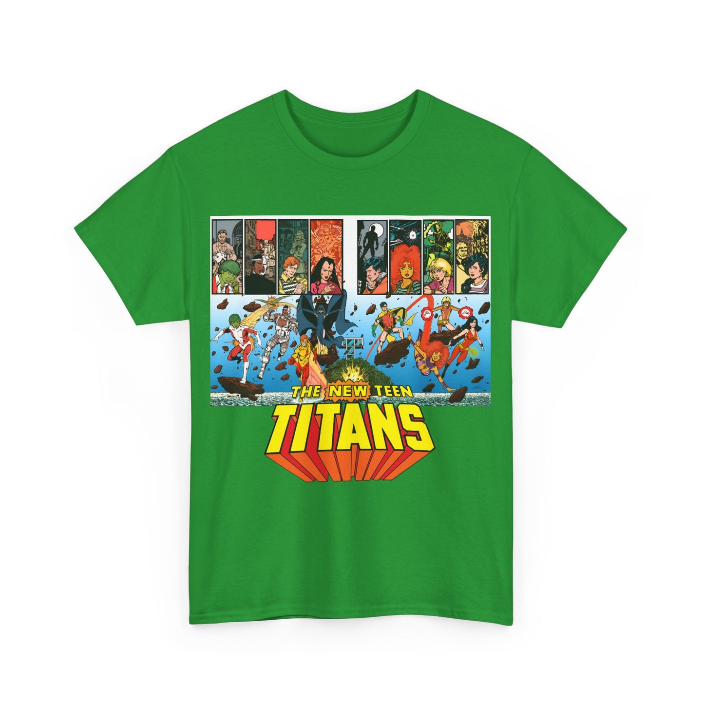 New Teen Titans T-Shirt - George Perez Art - Robin, Wonder Girl, Cyborg, Raven, Starfire, Kid Flash - DC Comics