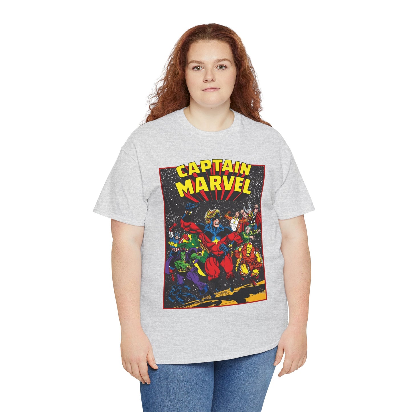Captain Marvel T-Shirt - Marvel Comics - Jim Starlin Art - Mar-Vell - Kree - Cosmic Hero