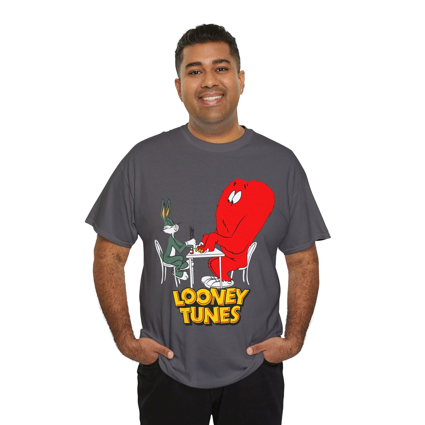 Bugs Bunny & Gossamer T-Shirt - Looney Tunes Cartoon - Popular Halloween Monster Getting a Manicure - Funny, Humorous Image