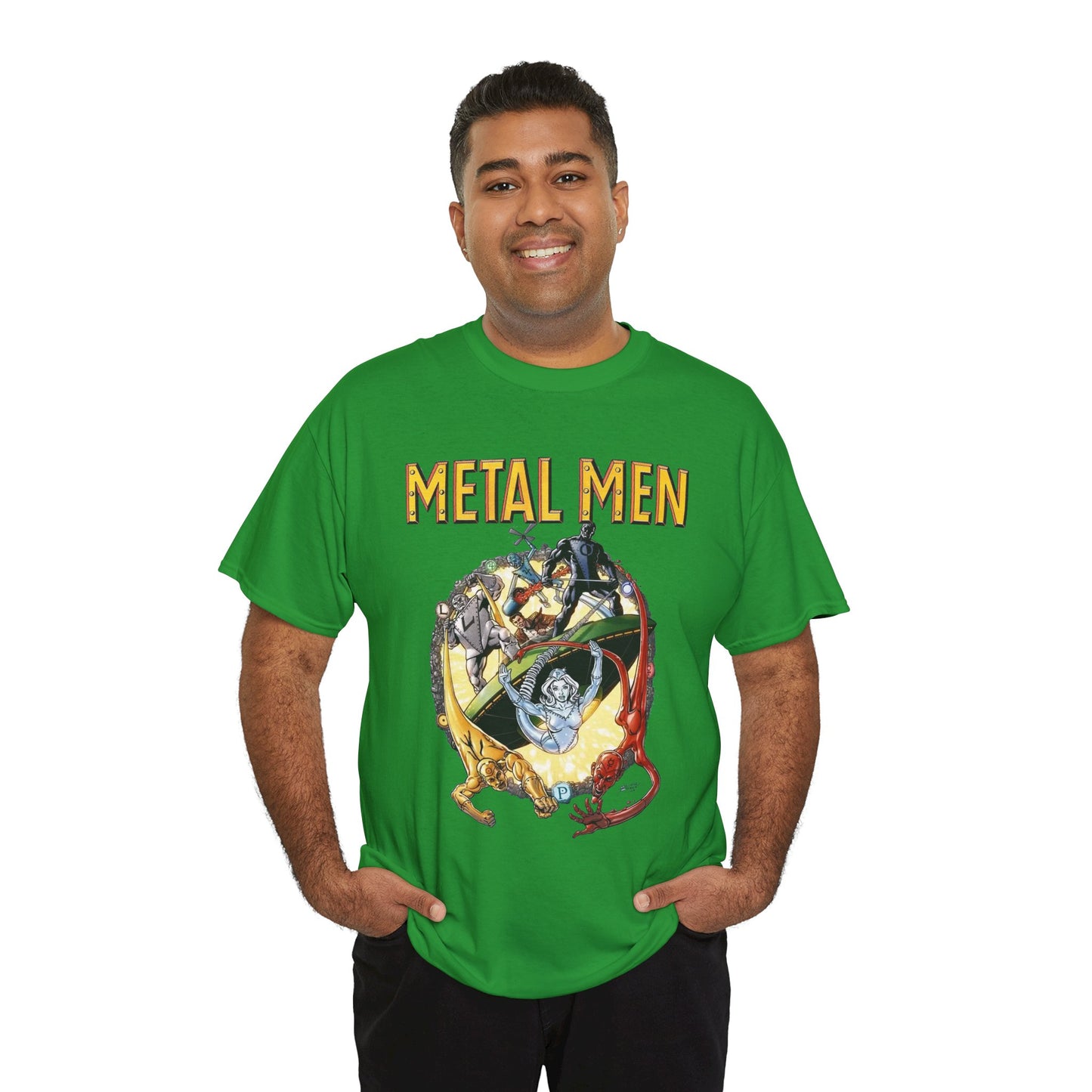 Metal Men T-Shirt - George Perez Art - DC Comics - Classic Silver Age Team - Mercury, Iron, Tin, Gold