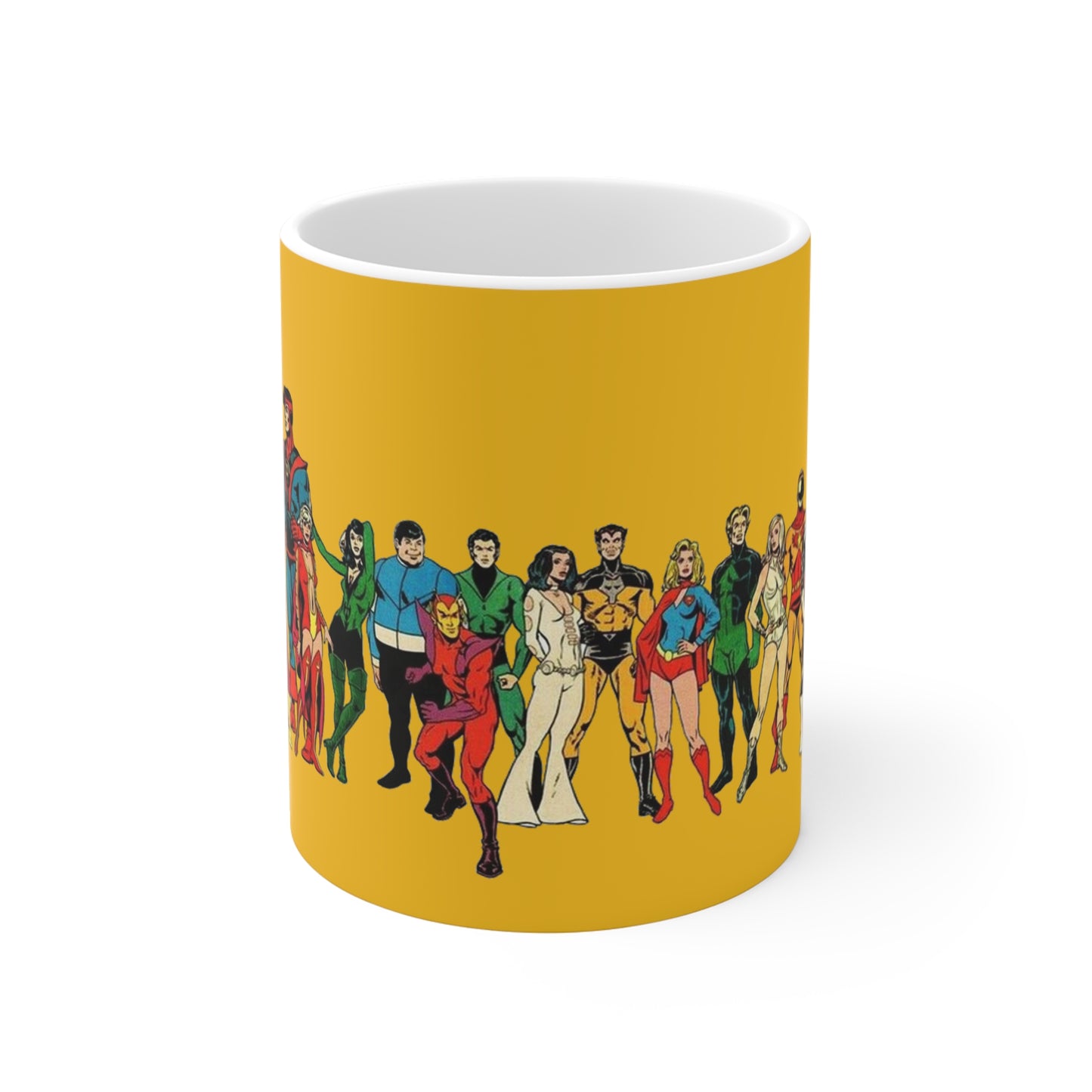 Legion of Super-Heroes Coffee Mug, 11oz - Classic DC Comics Art - Superboy, Cosmic Boy, Wildfire, Dream Girl, Element Lad, Sun Boy