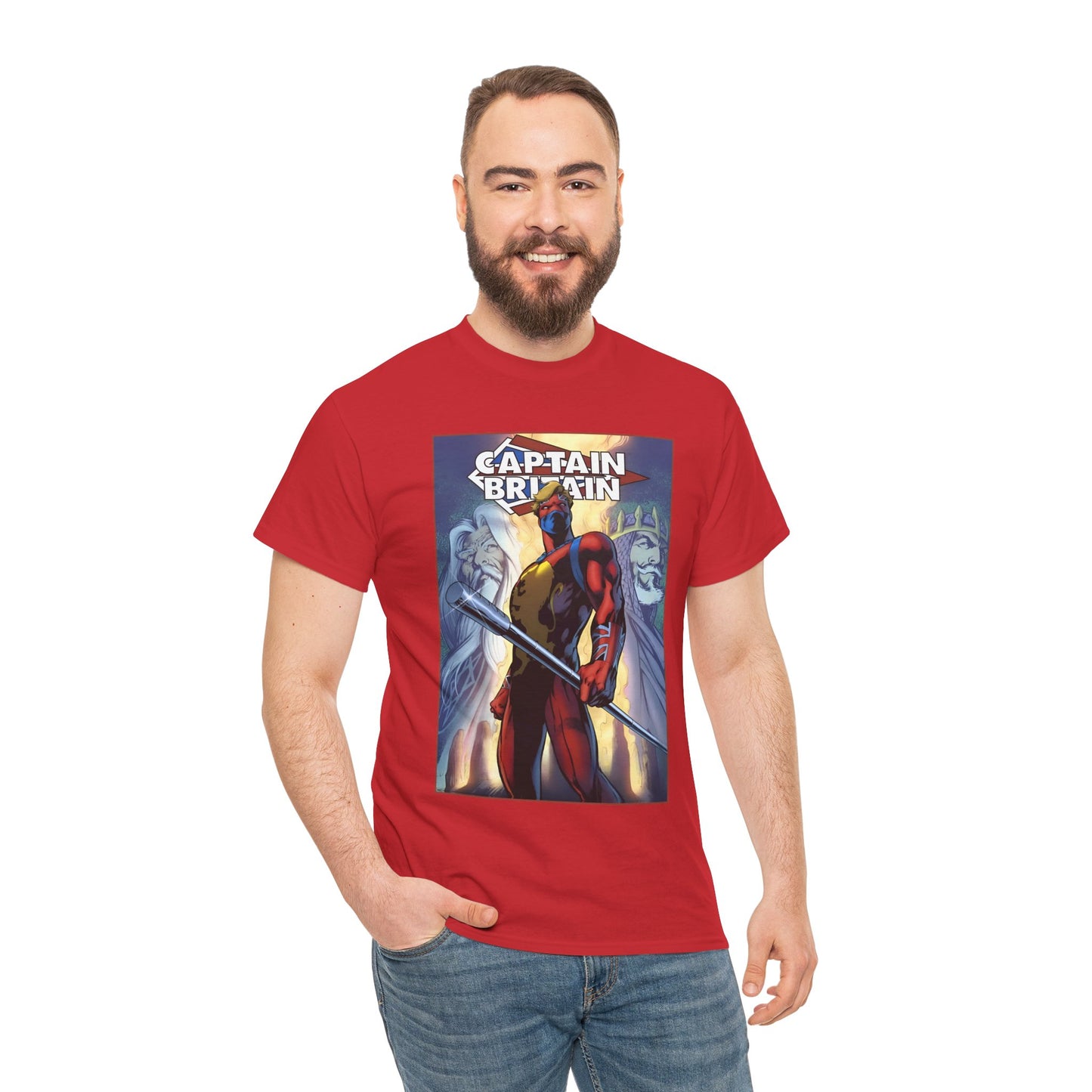Captain Britain T-Shirt - Alan Davis Art - Excalibur Member - Marvel Comics