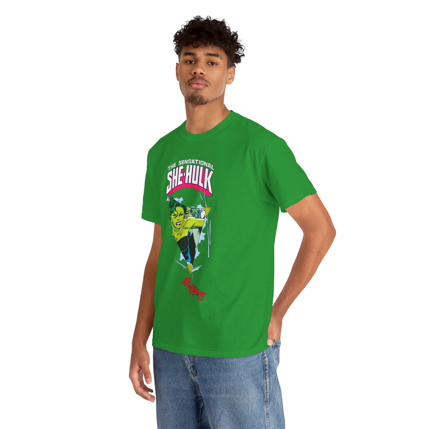 Sensational She-Hulk T-Shirt - John Byrne Art - Marvel Comics - Jennifer Walters - Ripping Through the Shirt - Fourth Wall
