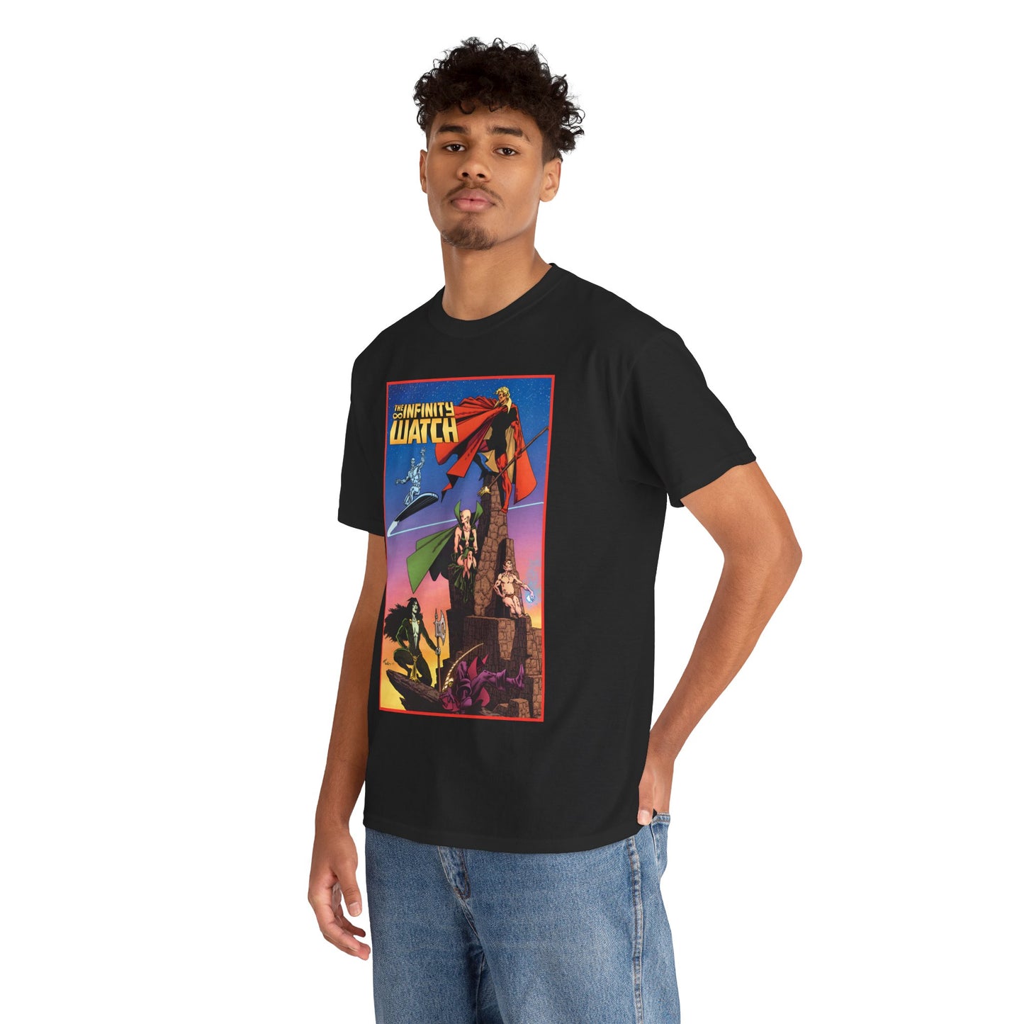 Infinity Watch T-Shirt - Jim Starlin Art - Adam Warlock, Silver Surfer, Moondragon, Pip the Troll - Marvel Comics