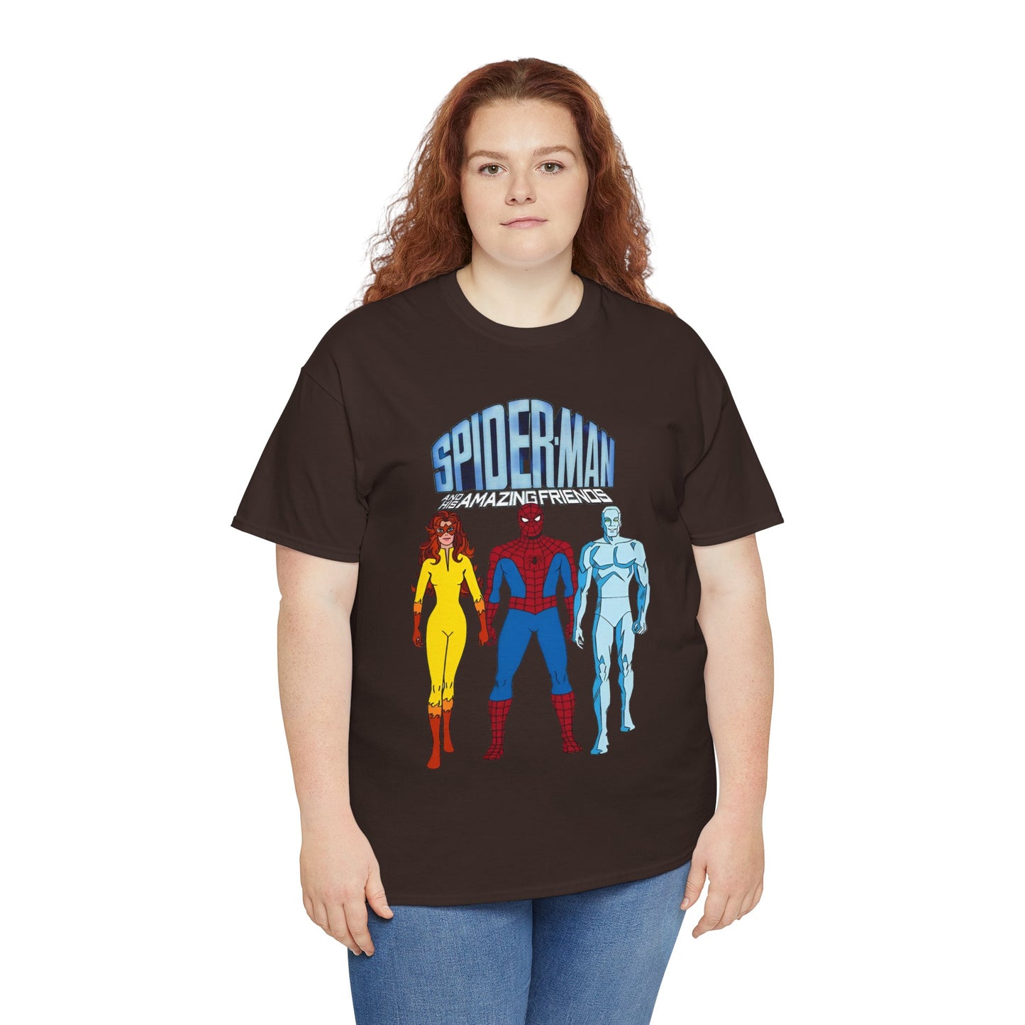 Spider-Man & His Amazing Friends T-Shirt - Spidey, Firestar, Iceman - Popular 1980s Marvel TV Cartoon - Marvel Comics