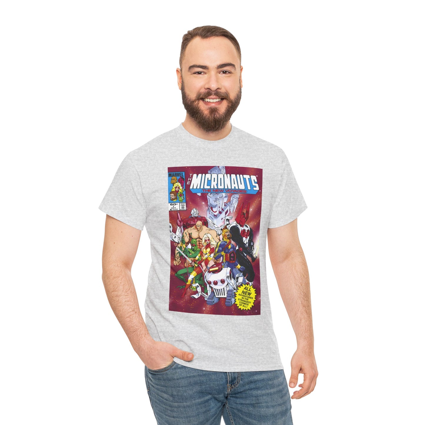 Micronauts: The New Voyages T-Shirt - Commander Arcturus Rann, Biotron, Marionette, Bug - Marvel Comics Series