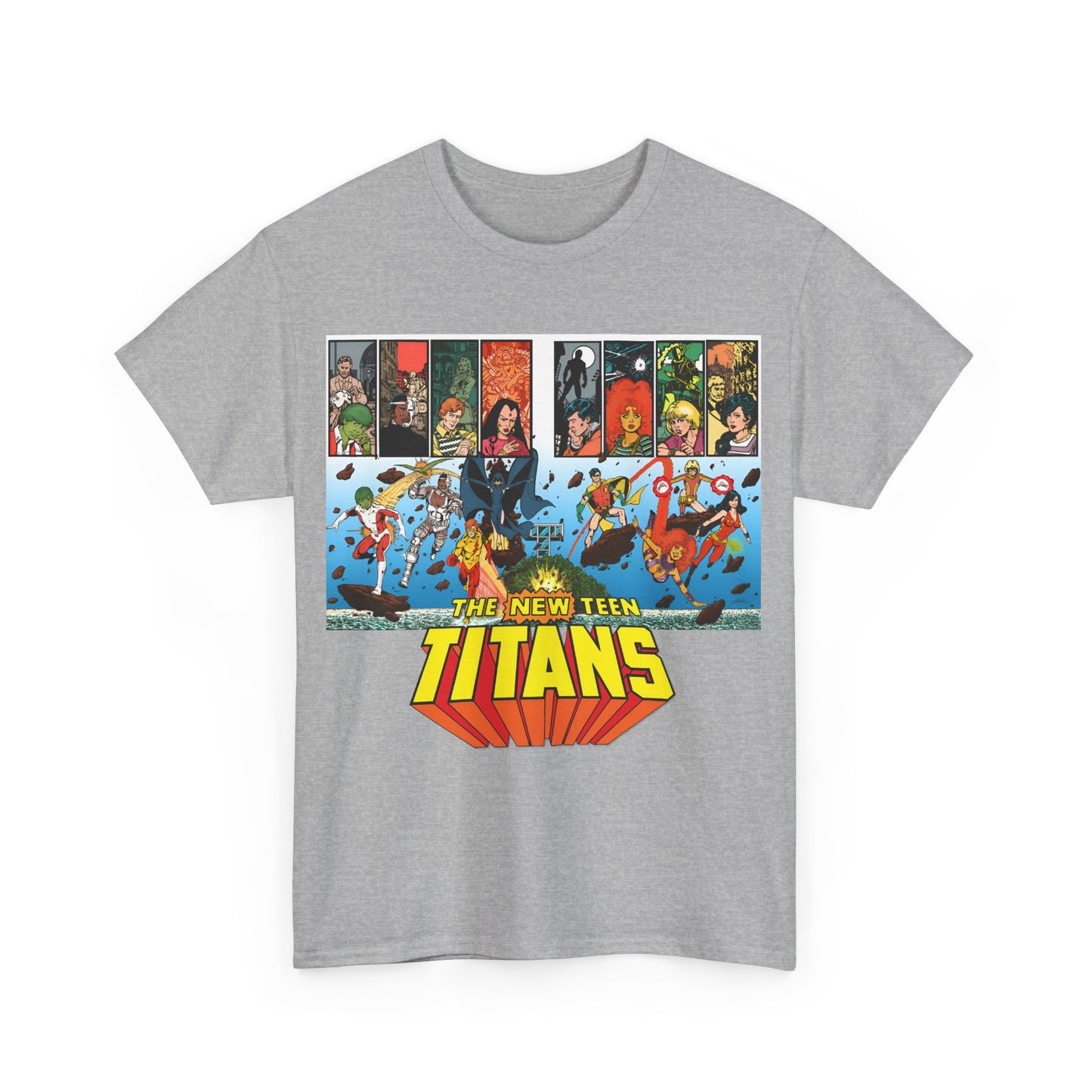 New Teen Titans T-Shirt - George Perez Art - Robin, Wonder Girl, Cyborg, Raven, Starfire, Kid Flash - DC Comics