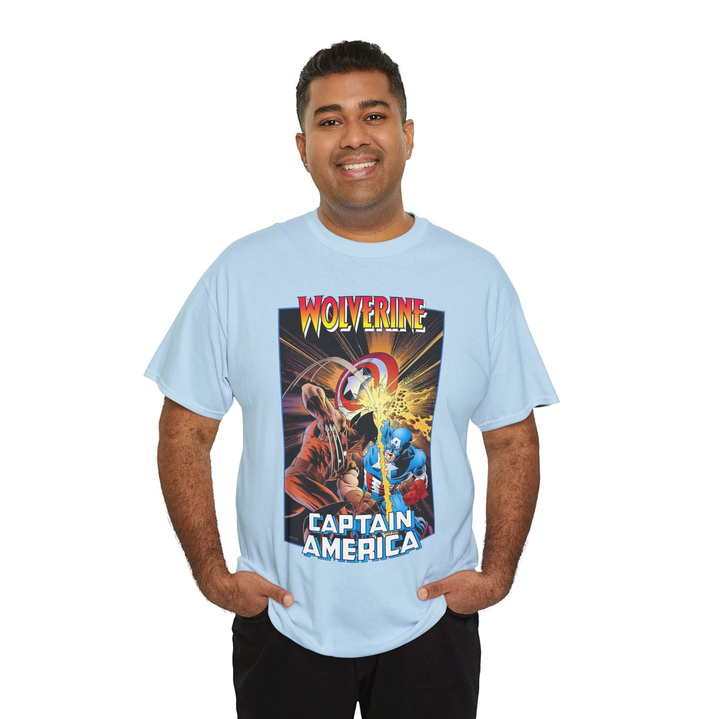 Wolverine Vs Captain America T-Shirt - Mike Zeck Classic Art - Marvel Comics