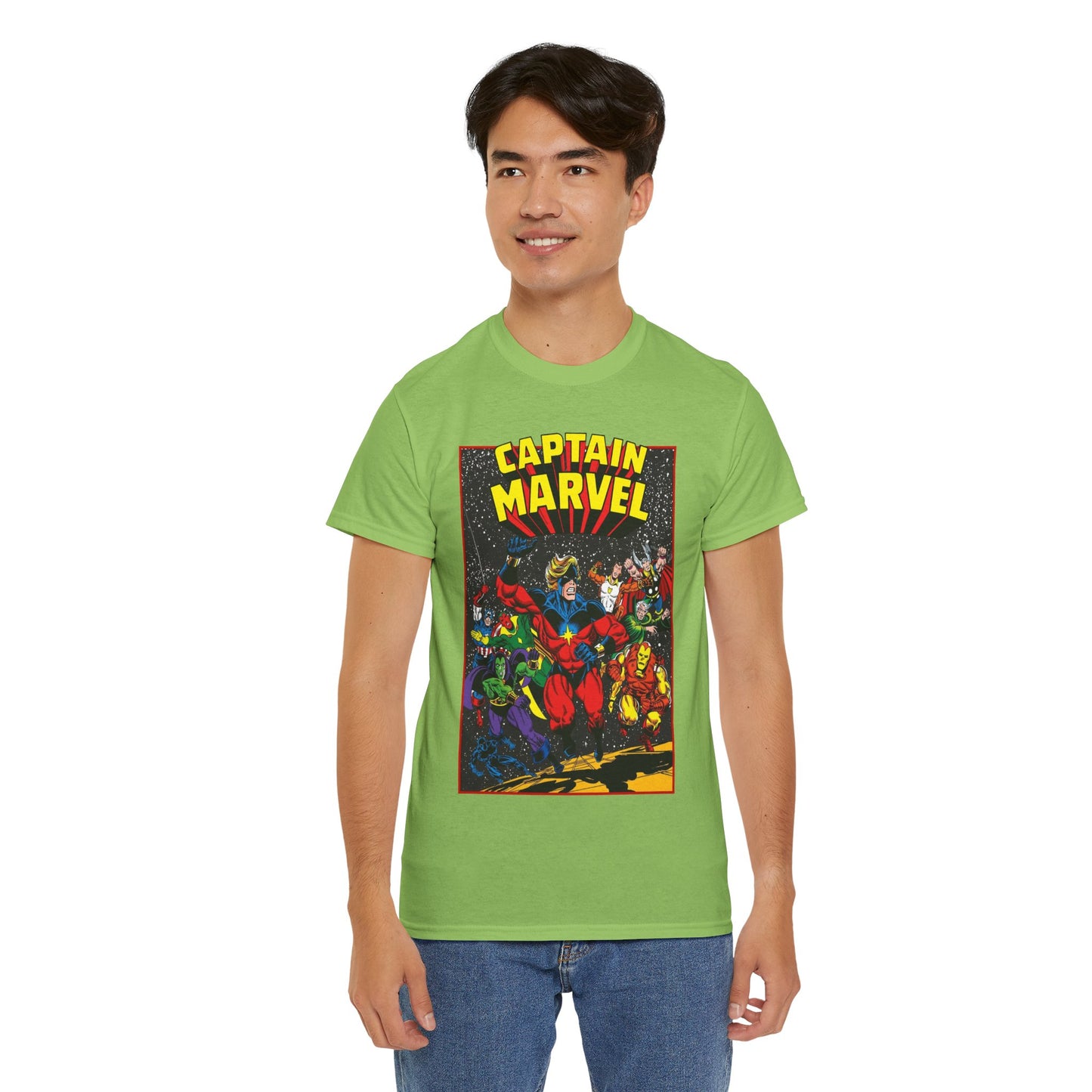 Captain Marvel T-Shirt - Marvel Comics - Jim Starlin Art - Mar-Vell - Kree - Cosmic Hero