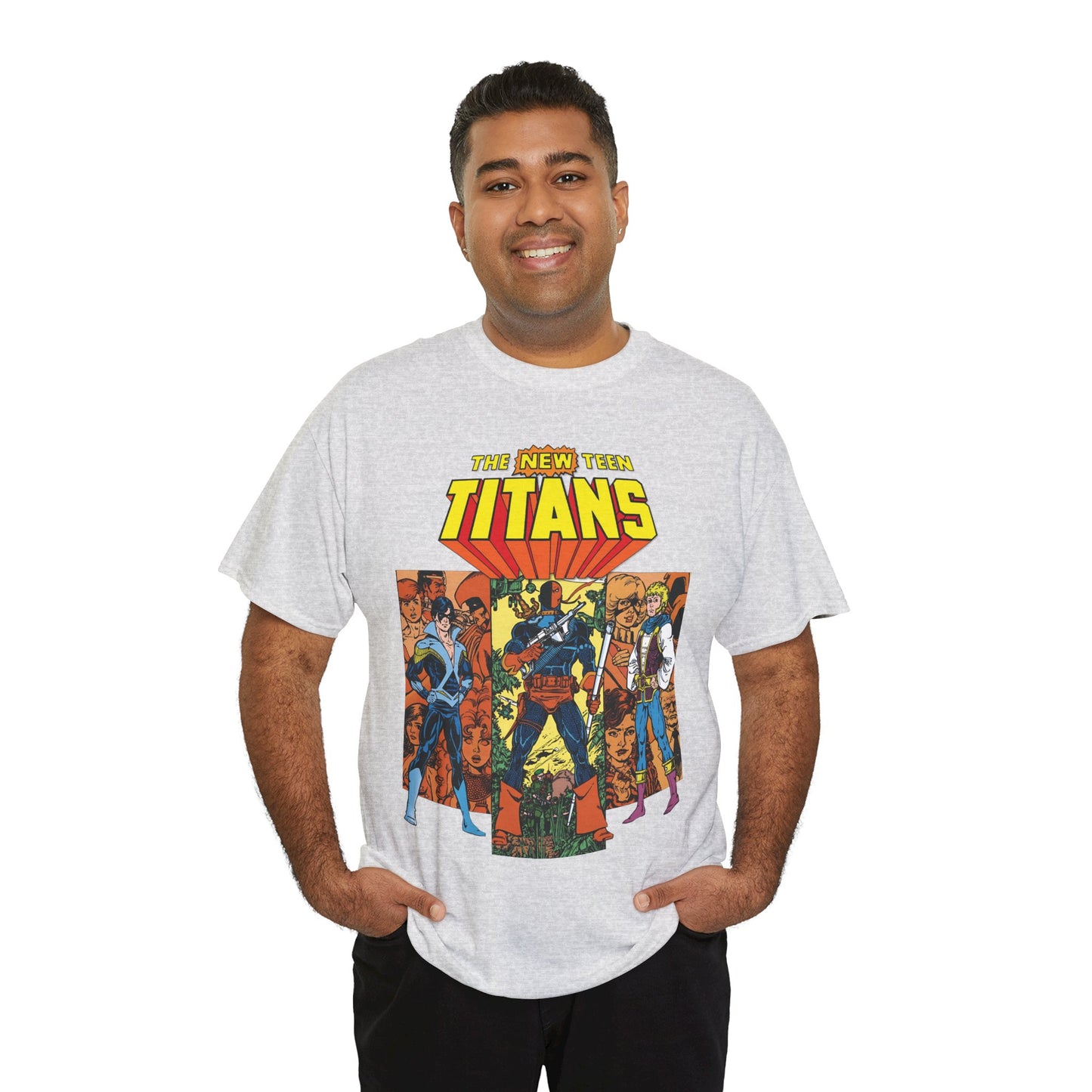 New Teen Titans T-Shirt - George Perez Art - Judas Contract - Nightwing, Jericho, Deathstroke, Changeling. Starfire - DC Comics