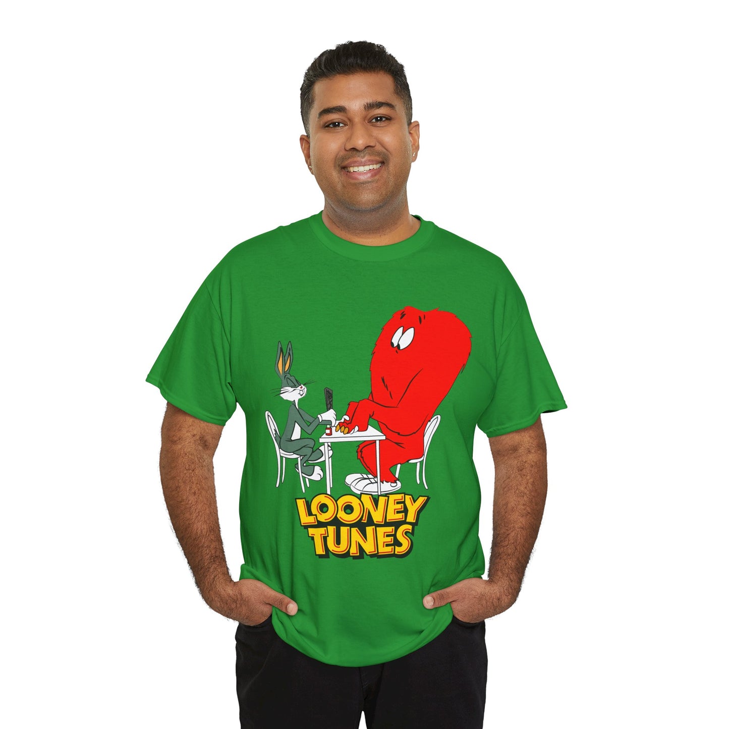 Bugs Bunny & Gossamer T-Shirt - Looney Tunes Cartoon - Popular Halloween Monster Getting a Manicure - Funny, Humorous Image