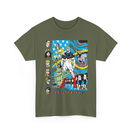 Force of July T-Shirt - Batman and the Outsiders Villains - Lady Liberty, Major Victory, Mayflower, Silent Majority - DC Comics