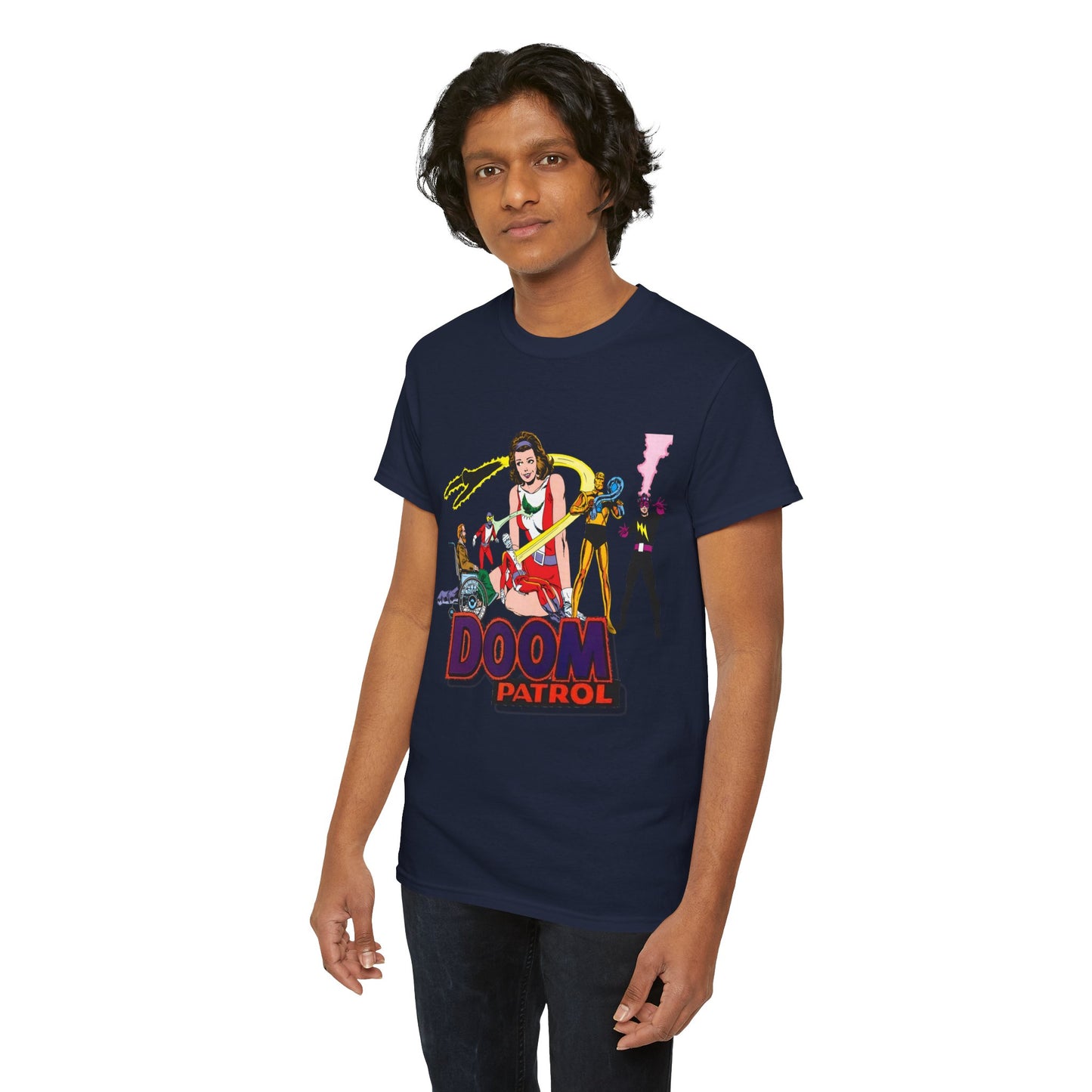 Doom Patrol T-Shirt - John Byrne Art - DC Comics Who's Who Art - Beast Boy, Robotman, Mento, Elasti-Girl, Negative Man, The Chief