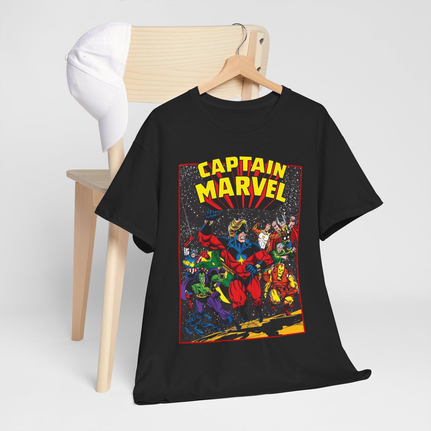 Captain Marvel T-Shirt - Marvel Comics - Jim Starlin Art - Mar-Vell - Kree - Cosmic Hero