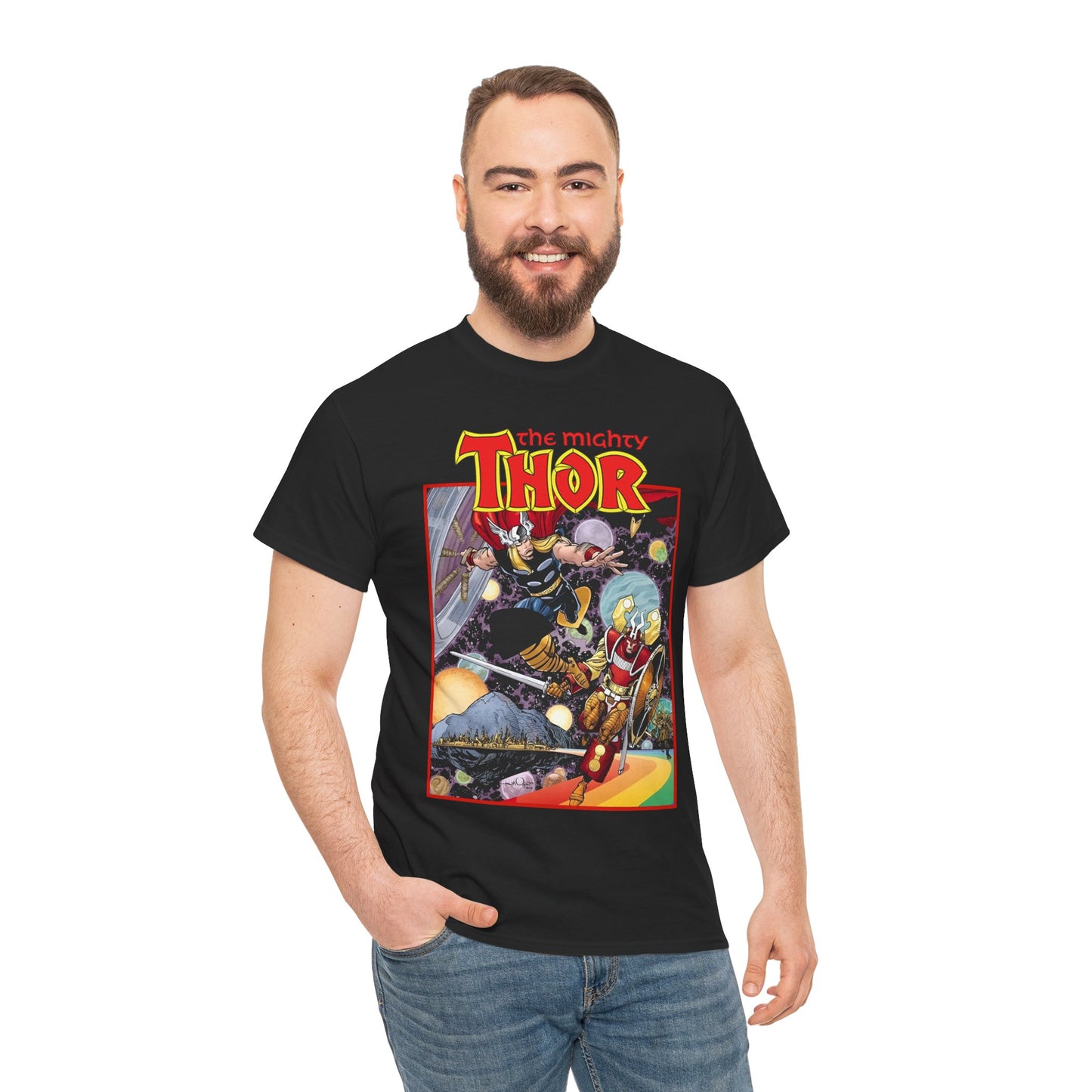 Mighty Thor T-Shirt - Walt Simonson Art - Asgard, Bifröst - God of Thunder - Marvel Comics