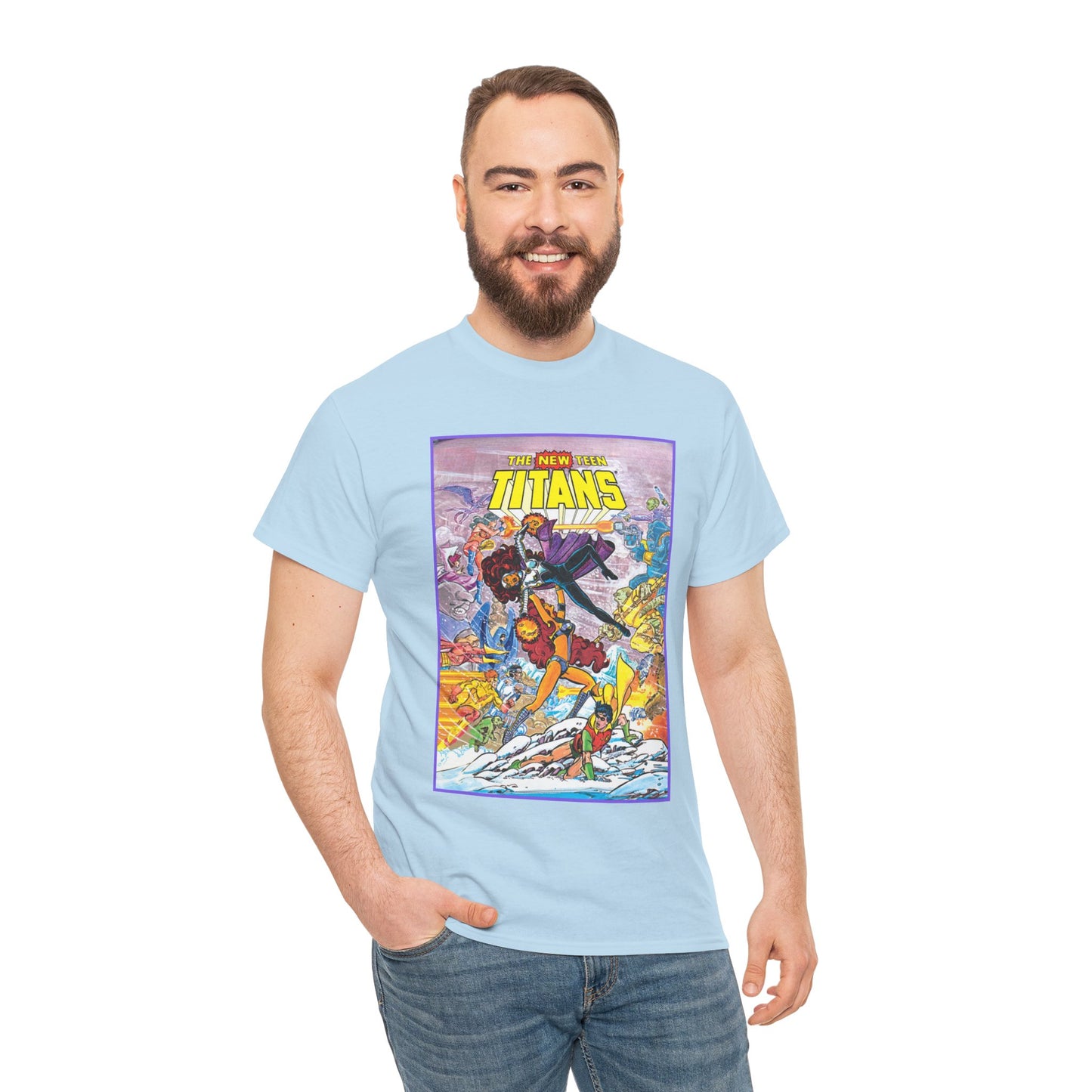 New Teen Titans T-Shirt - George Perez Art - Starfire Vs Blackfire - Omega Man - Annual #1 Cover - DC Comics
