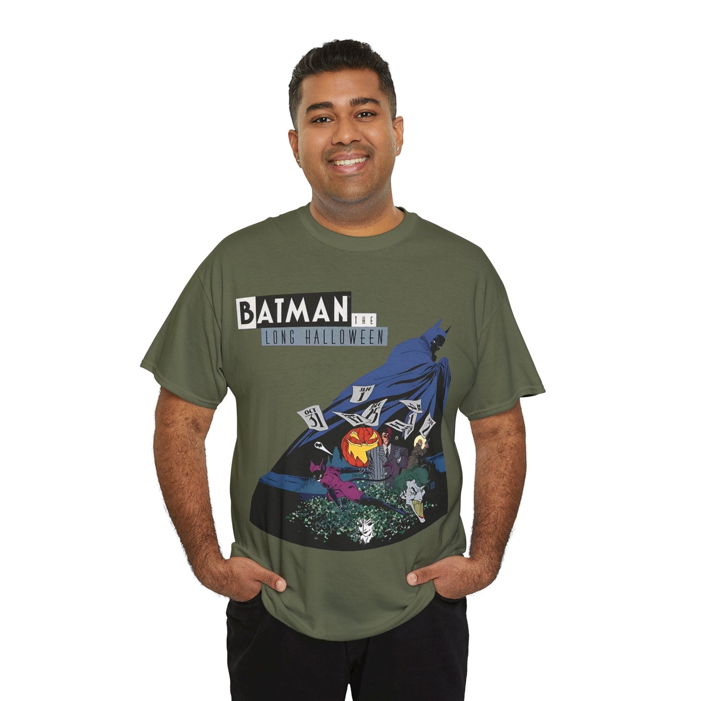 Batman The Long Halloween T-Shirt - Stunning Tim Sale Art - Joker, Catwoman, Two-Face, Poison Ivy, Commissioner Gordon - DC Comics - Classic Story