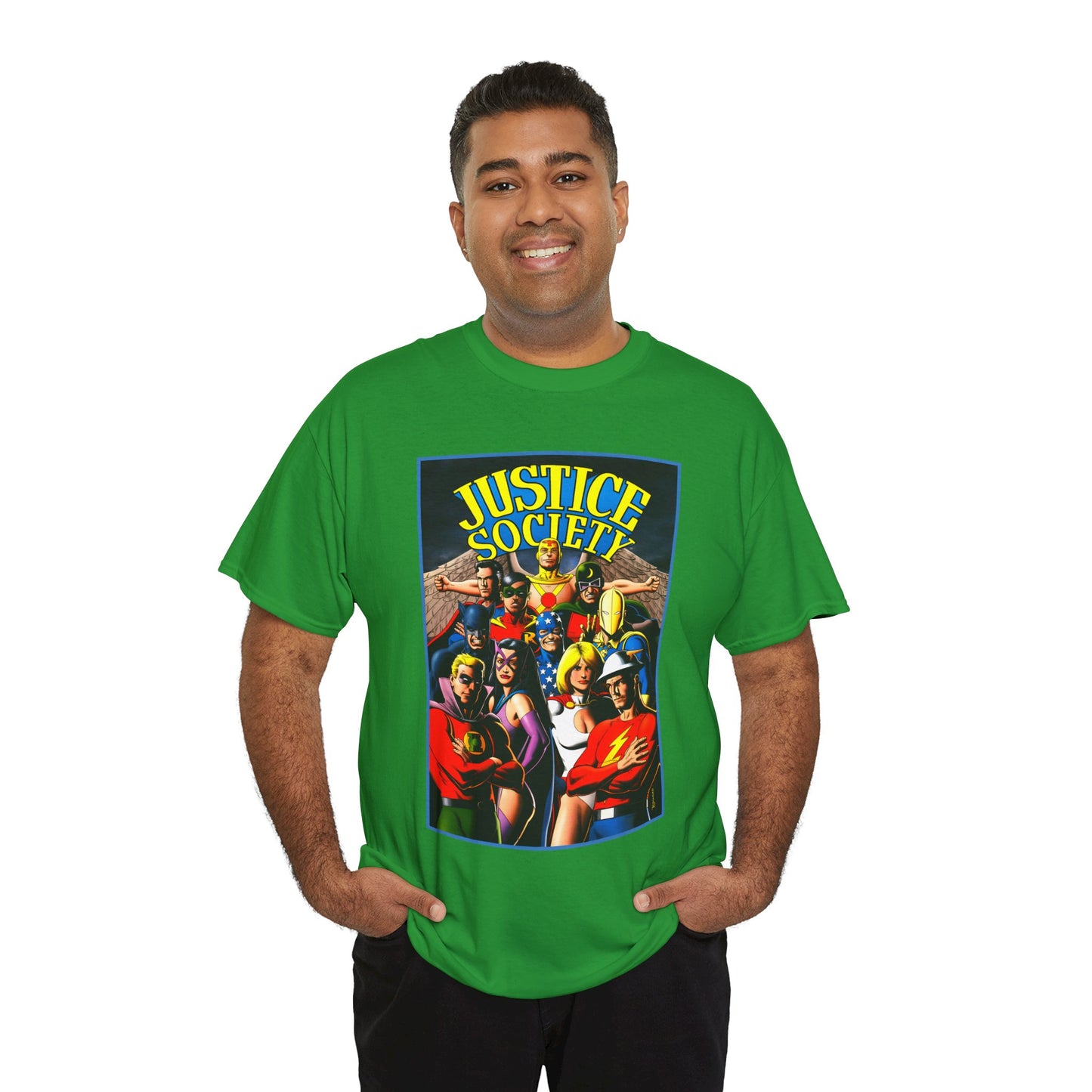 Justice Society T-Shirt - Brian Bolland Art - Dr. Fate, Huntress, Power Girl, Green Lantern, Hawkman, Wildcat - DC Comics - JSA