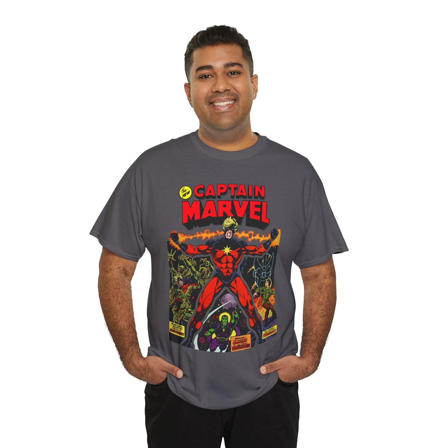 Captain Marvel T-Shirt - Jim Starlin Art - Thanos - Drax the Destroyer - Issue #32 Cover Art