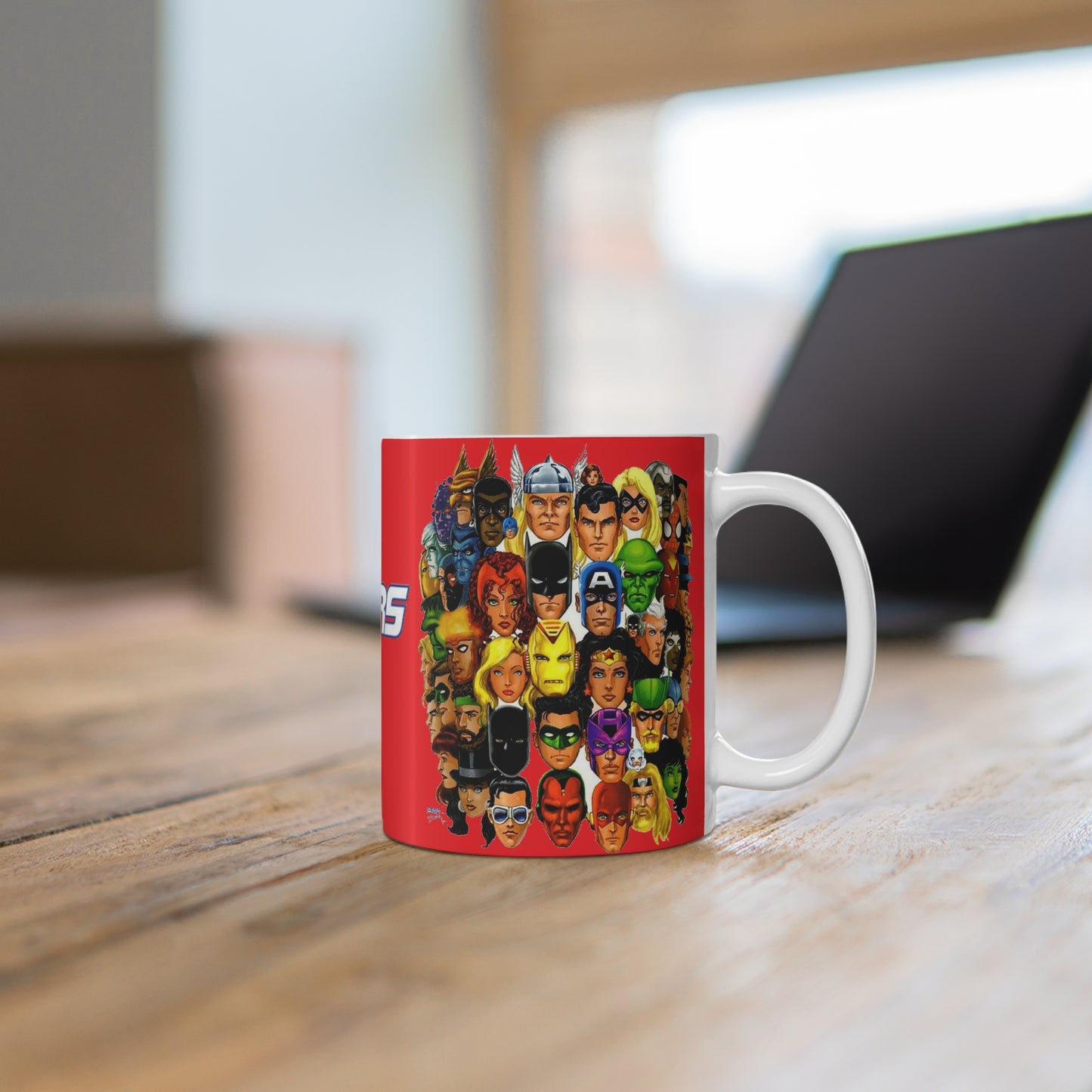 JLA/Avengers Coffee Mug, 11oz- George Perez Art - DC Comics/Marvel Comics Crossover - Superman, Thor, Iron Man, Batman