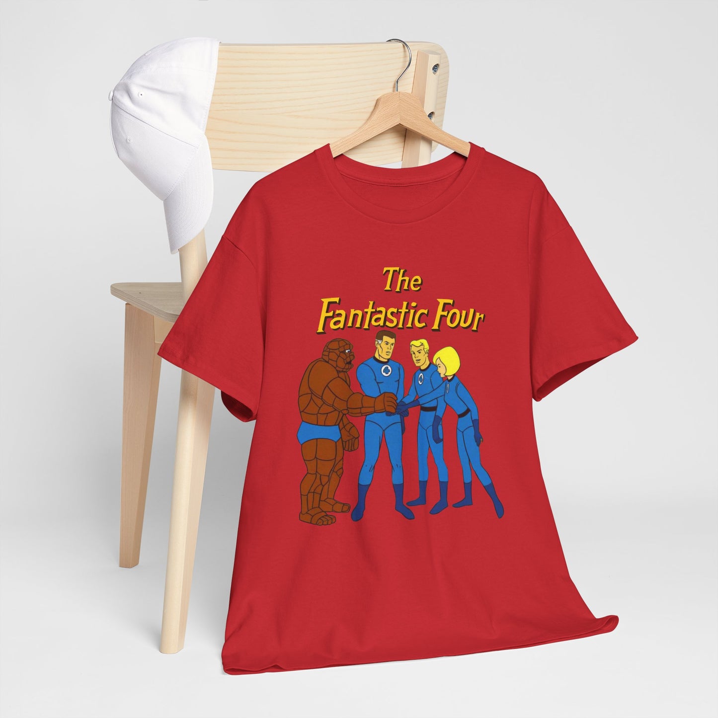 Fantastic Four T-Shirt - Hanna-Barbera 1960s Cartoon - Human Torch, The Thing, Invisible Woman - Marvel Comics