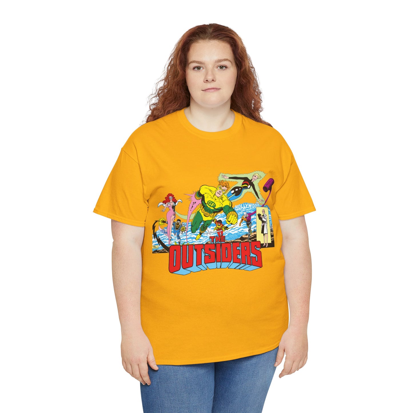 Outsiders T-Shirt - Amazing Jim Aparo Art - Black Lightning, Geo-Force, Katana, Metamorpho, Looker, Halo - DC Comics