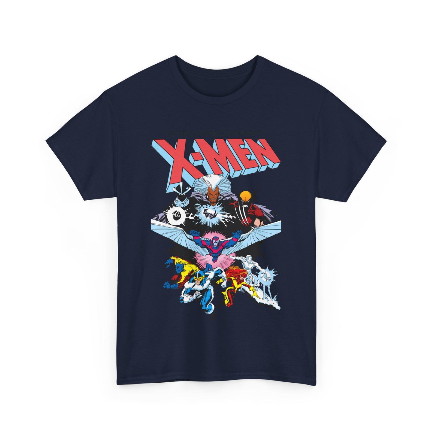 X-Men/X-Factor T-Shirt - Cyclops, Storm, Jean Grey, Iceman, Beast, Wolverine - Marvel Comics - From the Inferno Storyline - Mutant Battle