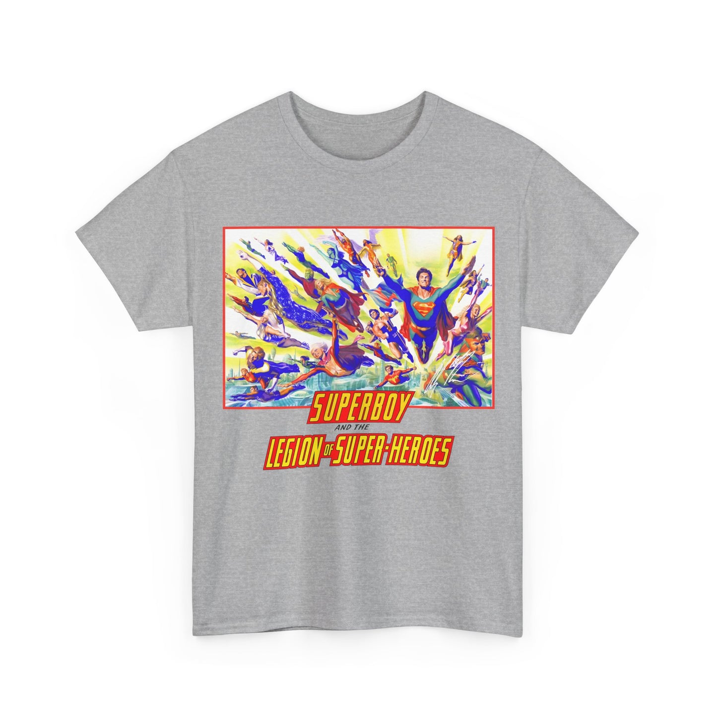 Superboy & Legion of Super-Heroes T-Shirt - Alex Ross Art - Saturn Girl, Brainiac 5, Lightning Lad, Shadow Lass, Dawnstar, Karate Kid - DC Comics