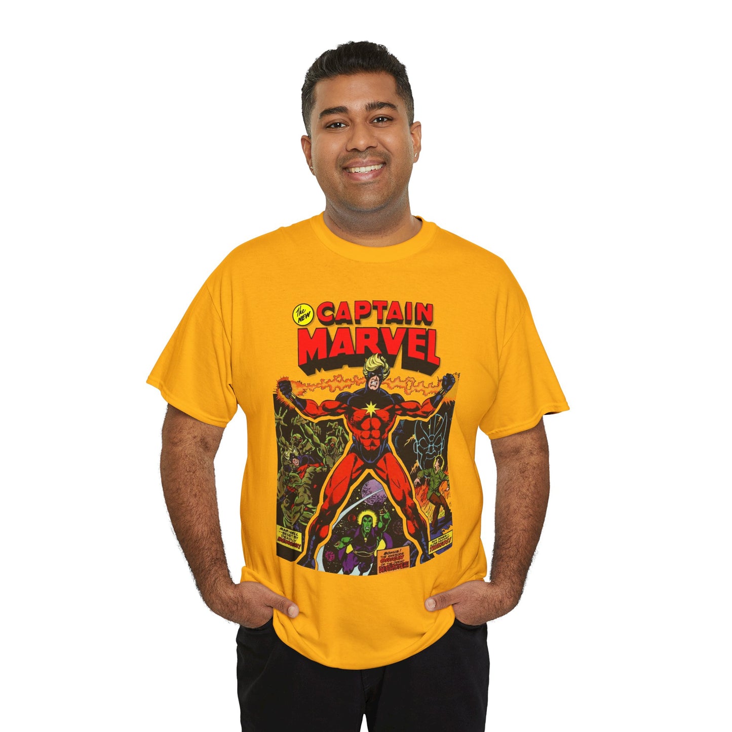 Captain Marvel T-Shirt - Jim Starlin Art - Thanos - Drax the Destroyer - Issue #32 Cover Art