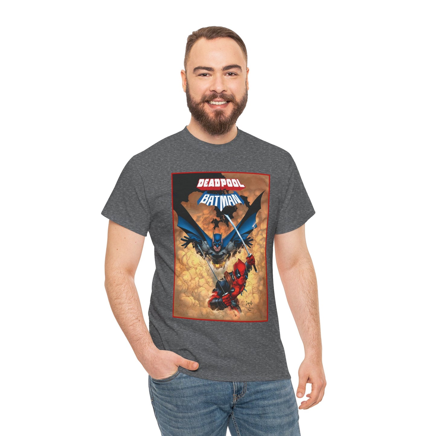 Deadpool & Batman T-Shirt - Greg Capullo Art - DC & Marvel Comics - Crossover - Slade Wilson, Bruce Wayne - 2025