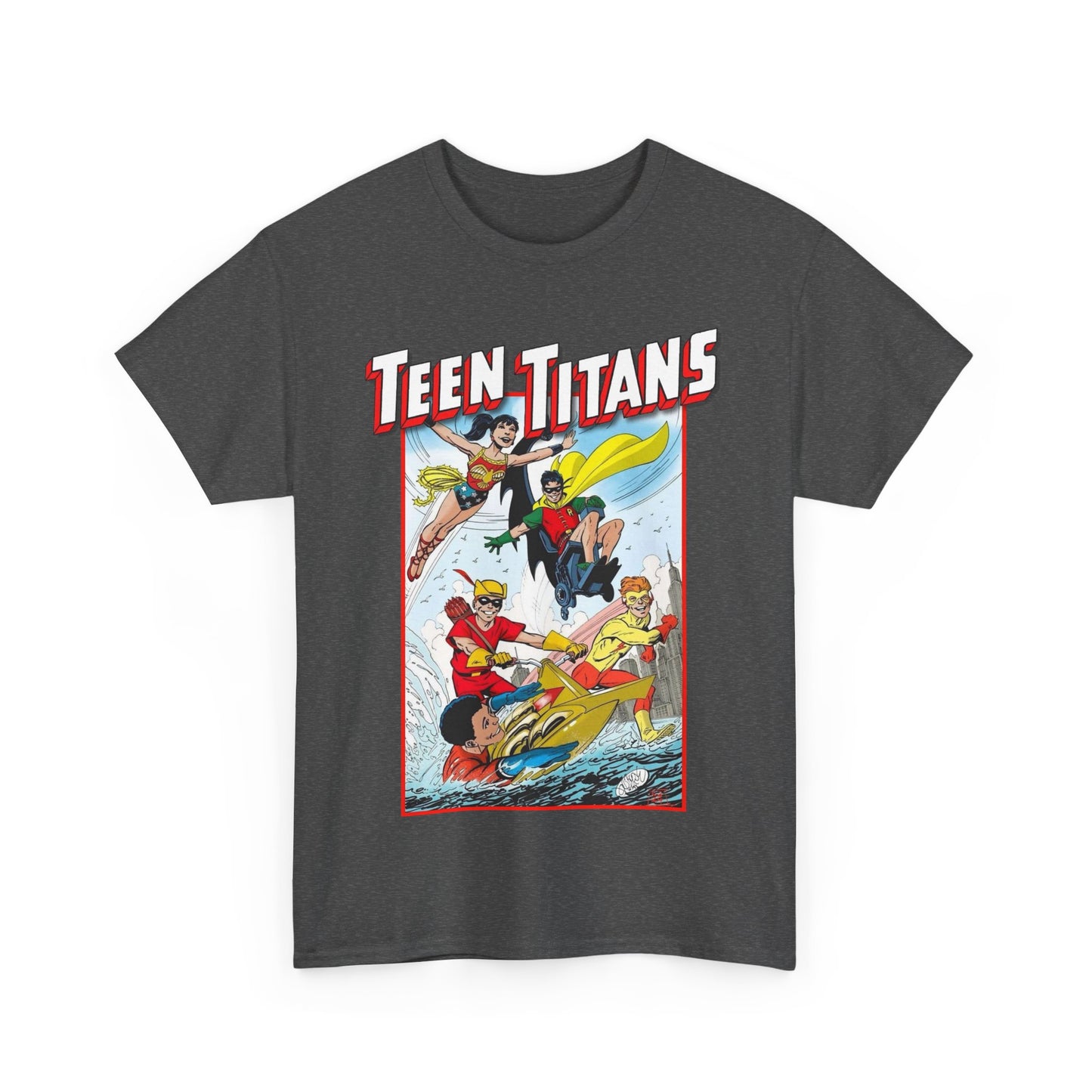 Teen Titans T-Shirt - John Byrne Art - Robin, Wonder Girl, Kid Flash, Speedy, Aqualad - DC Comics