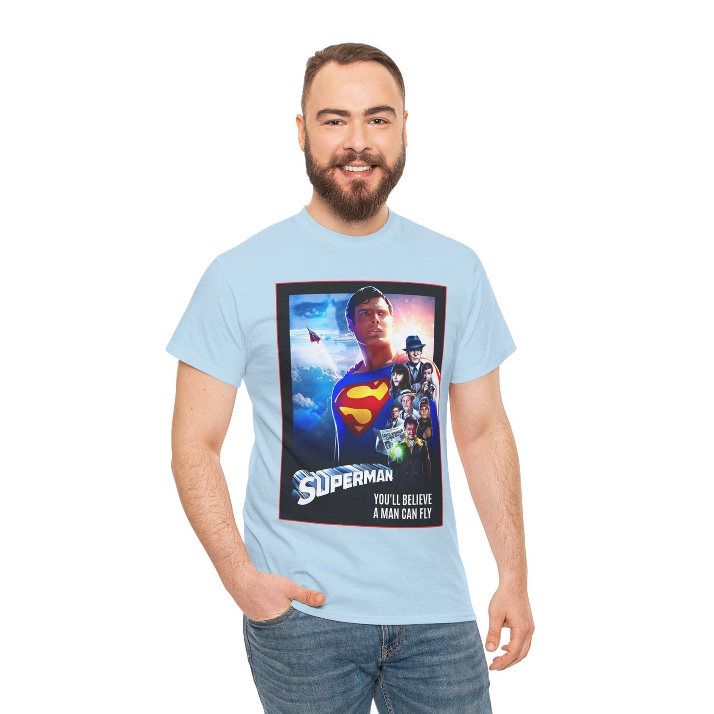 Superman The Movie T-Shirt - Christopher Reeve, Gene Hackman, Margot Kidder - Beloved 1970s Warner Brothers Movie - Krypton, Smallville, Metropolis - DC Comics