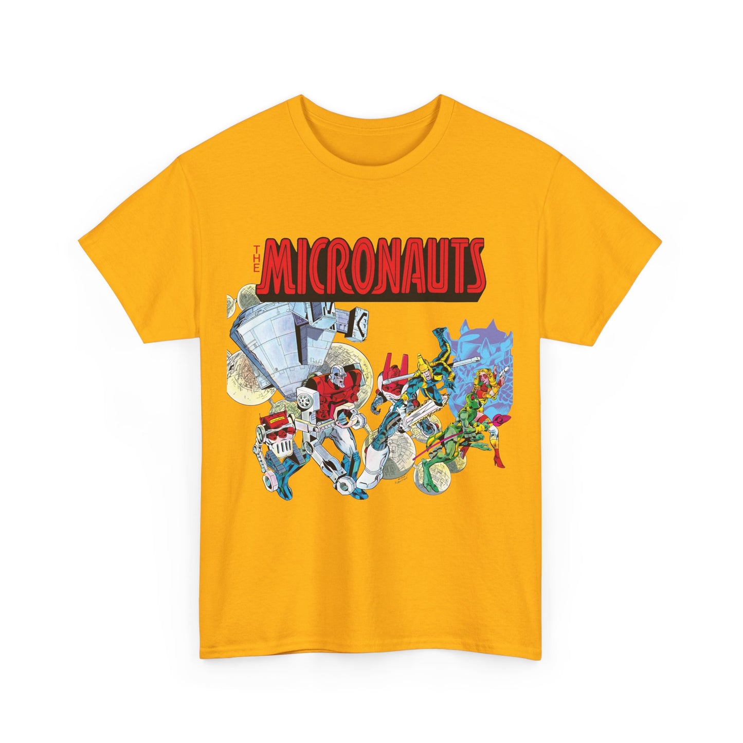 Micronauts T-Shirt - Jackson Guice Art - Arcturus Rann, Biotron, Marionette, Acroyear, Bug - Marvel Comics