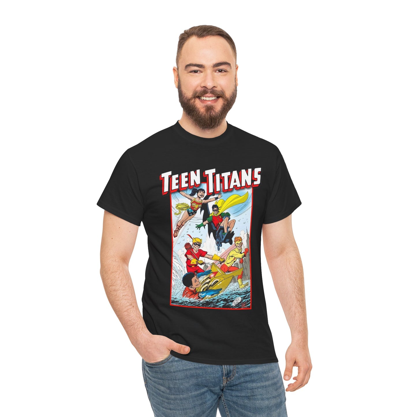 Teen Titans T-Shirt - John Byrne Art - Robin, Wonder Girl, Kid Flash, Speedy, Aqualad - DC Comics