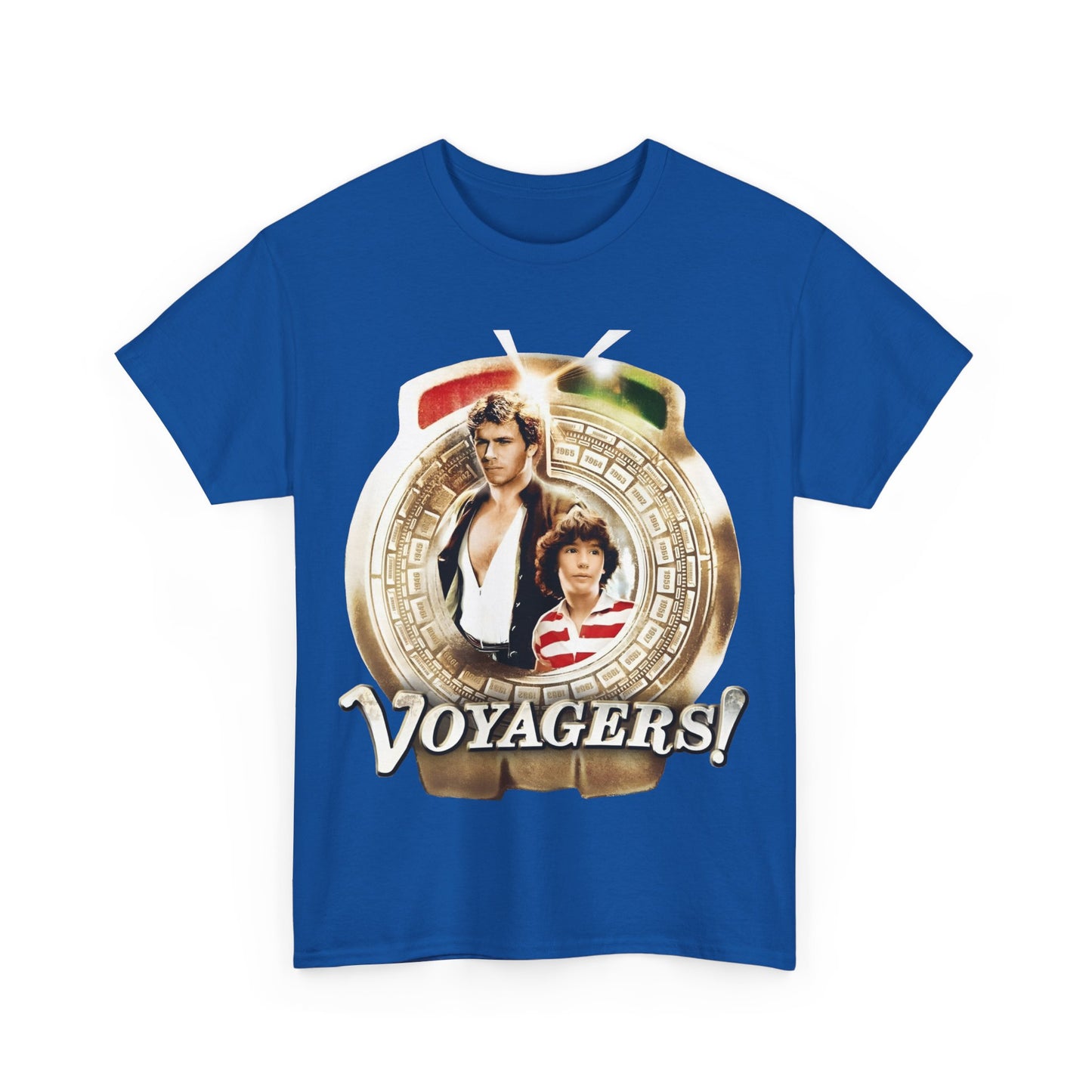 Voyagers T-Shirt - Jon-Erik Hexum, Meeno Peluce - Omni - Popular 1980s Time Travel TV Show - Cult Classic
