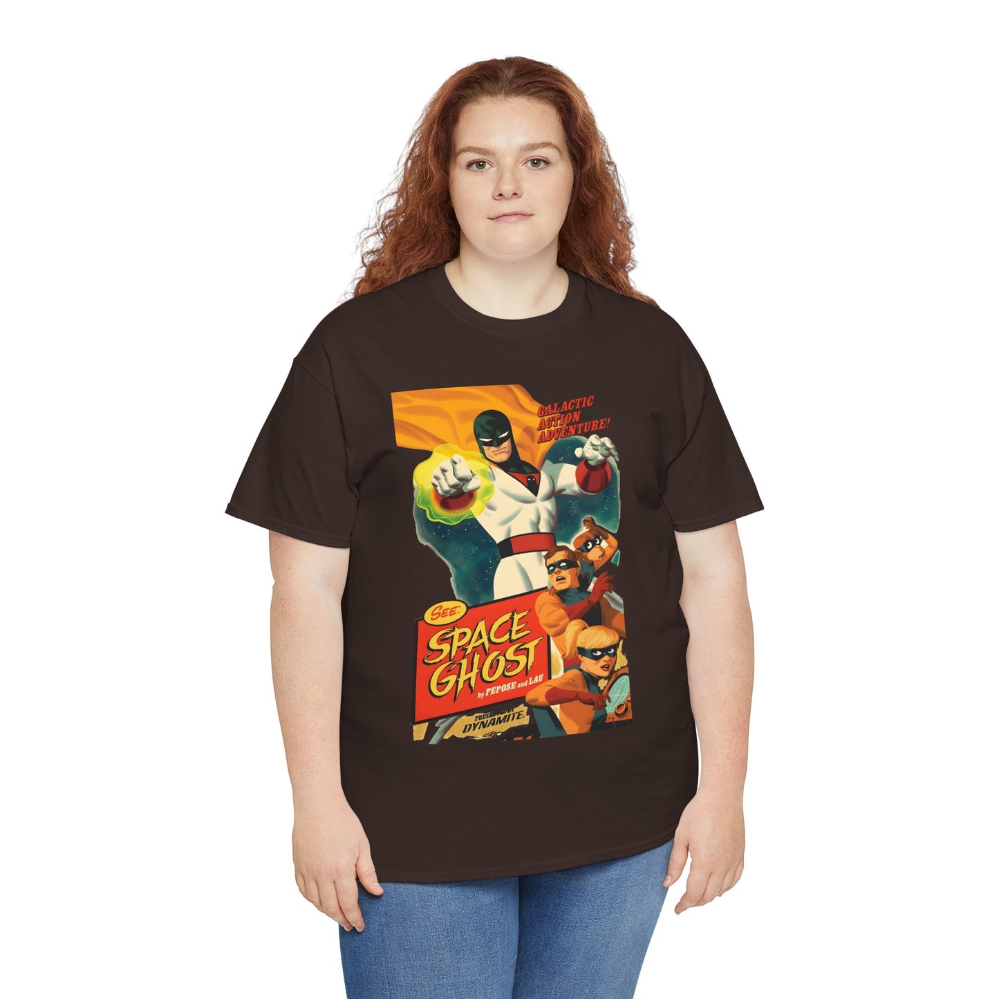 Space Ghost T-Shirt - Frank Cho Art - Jan, Jace & Blip - Movie Poster Style Artwork - Alex Toth Creation - Hanna-Barbera Cartoon