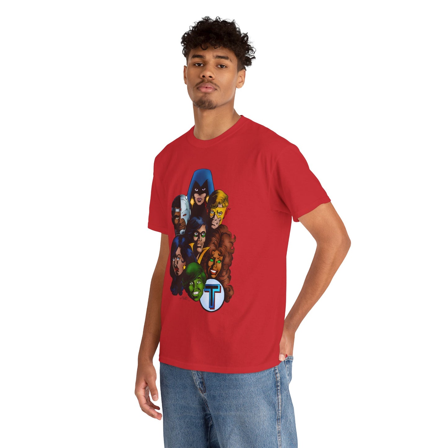 New Teen Titans T-Shirt - George Perez Art - Robin, Wonder Girl, Cyborg, Raven, Starfire, Kid Flash - DC Comics