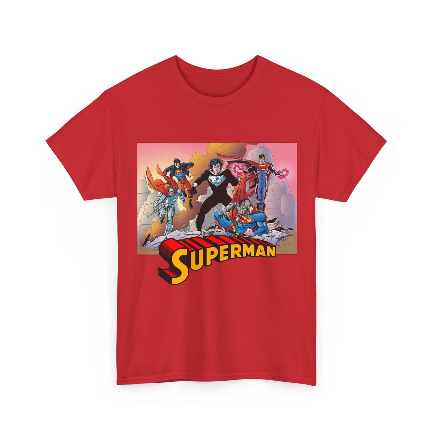 Superman T-Shirt - Tom Grummett Art - Death & Return - Steel, Cyborg, Eradicator - DC Comics
