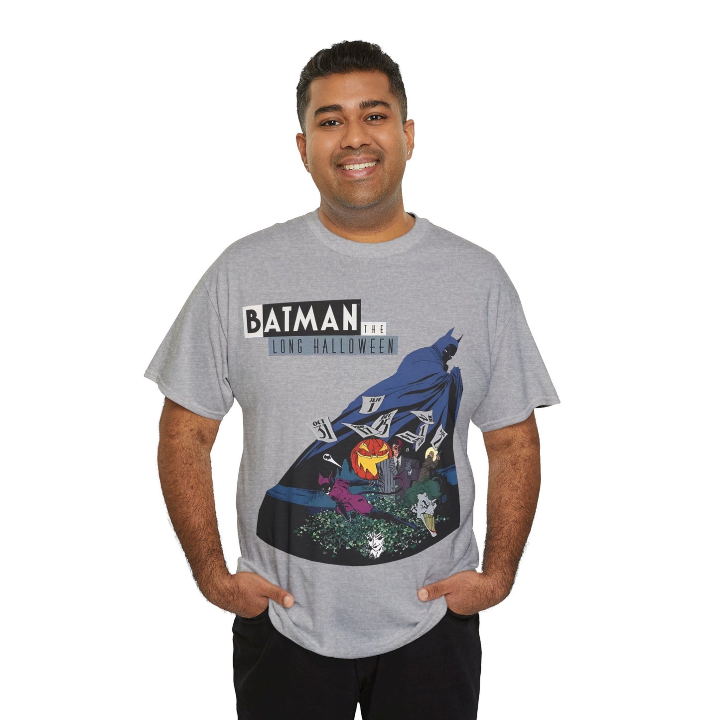Batman The Long Halloween T-Shirt - Stunning Tim Sale Art - Joker, Catwoman, Two-Face, Poison Ivy, Commissioner Gordon - DC Comics - Classic Story