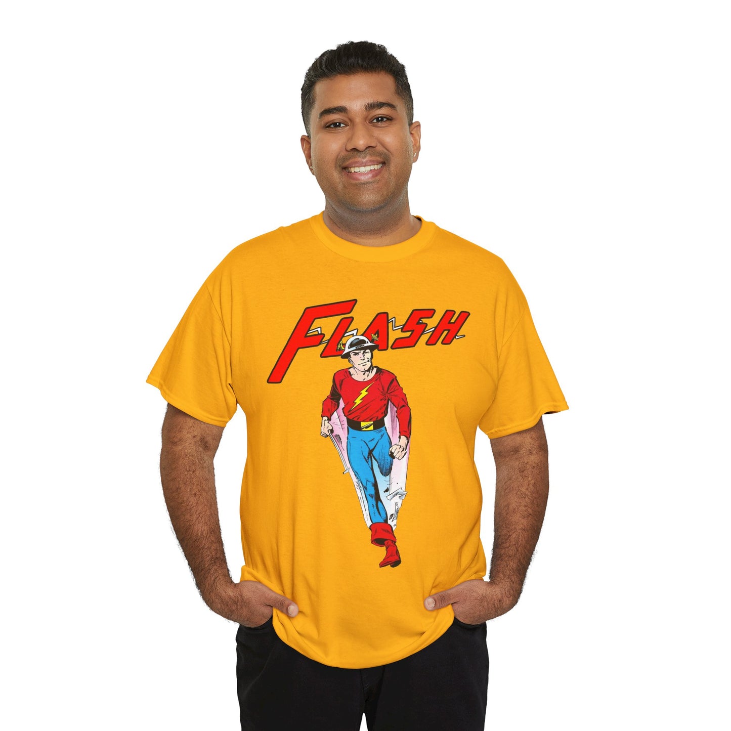 Golden Age Flash T-Shirt - John Byrne Art - Justice Society/JSA Member - Jay Garrick - Speedster