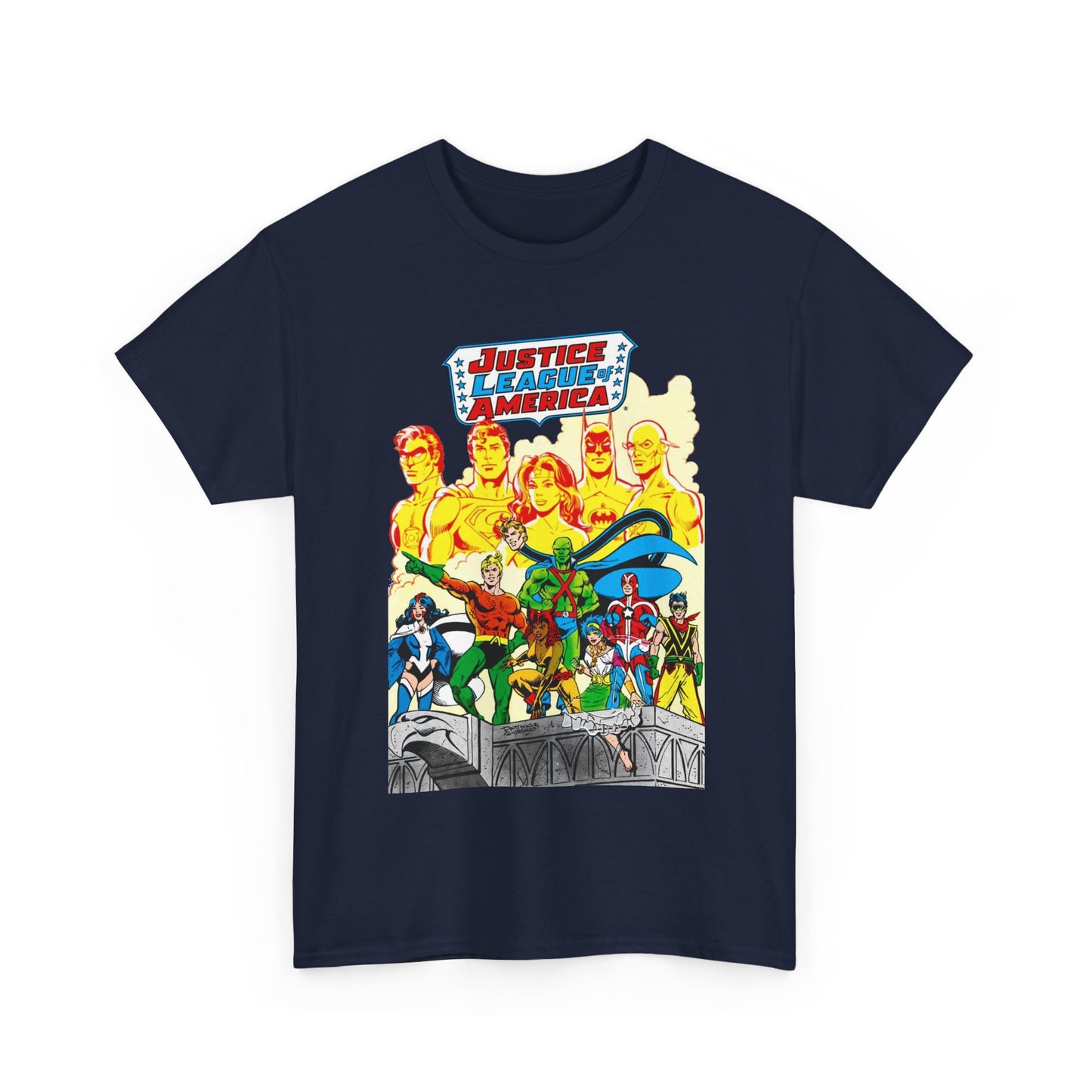 Justice League Detroit T-Shirt - Aquaman, Elongated Man, Zatanna, Vixen, Steel, Martian Manhunter, Vibe, Gypsy