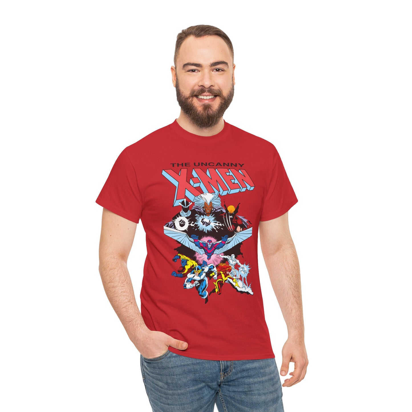 X-Men/X-Factor T-Shirt - Cyclops, Storm, Jean Grey, Iceman, Beast, Wolverine - Marvel Comics - From the Inferno Storyline - Mutant Battle