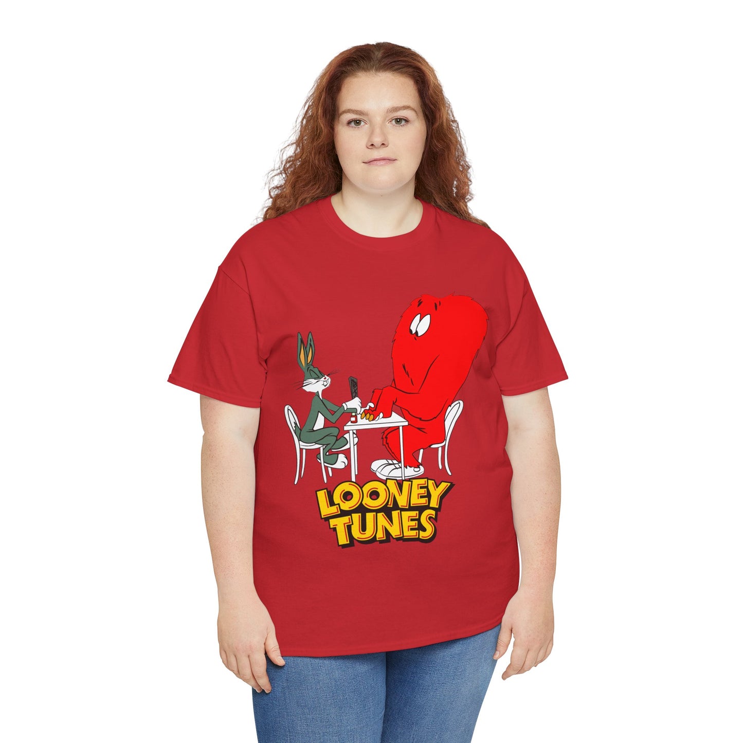 Bugs Bunny & Gossamer T-Shirt - Looney Tunes Cartoon - Popular Halloween Monster Getting a Manicure - Funny, Humorous Image