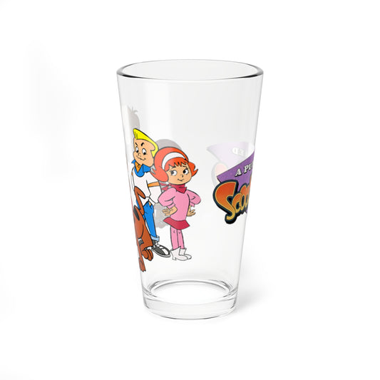 A Pup Named Scooby Doo Pint Glass, 16oz - Shaggy, Velma, Freddy, Daphne - Classic Hanna-Barbera Cartoon