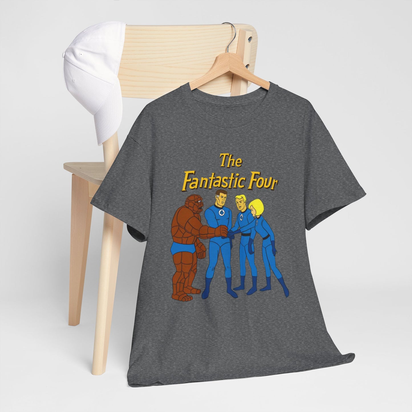 Fantastic Four T-Shirt - Hanna-Barbera 1960s Cartoon - Human Torch, The Thing, Invisible Woman - Marvel Comics