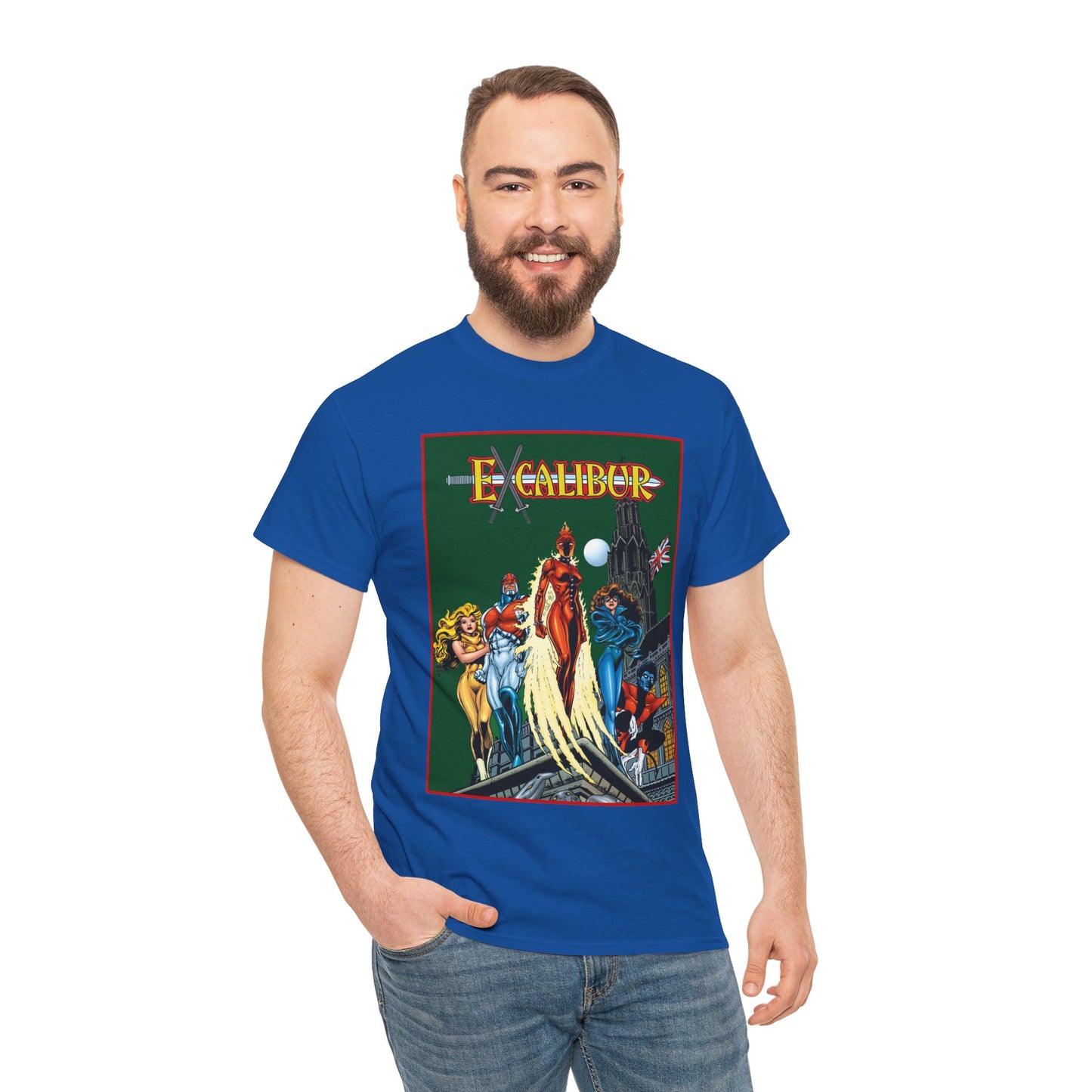 Excalibur T-Shirt - Amazing Alan Davis Art - Nightcrawler, Shadowcat, Captain Britain, Rachel Summers - Marvel Comics - X-Men Spin-Off - Mutants in the UK