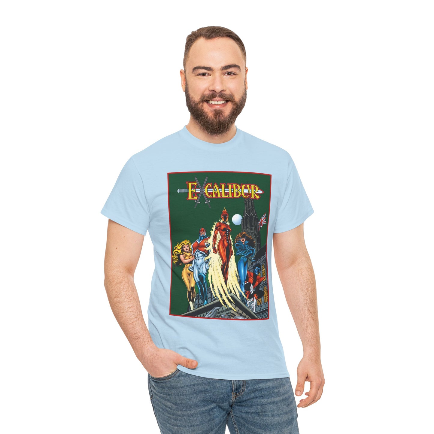 Excalibur T-Shirt - Amazing Alan Davis Art - Nightcrawler, Shadowcat, Captain Britain, Rachel Summers - Marvel Comics - X-Men Spin-Off - Mutants in the UK